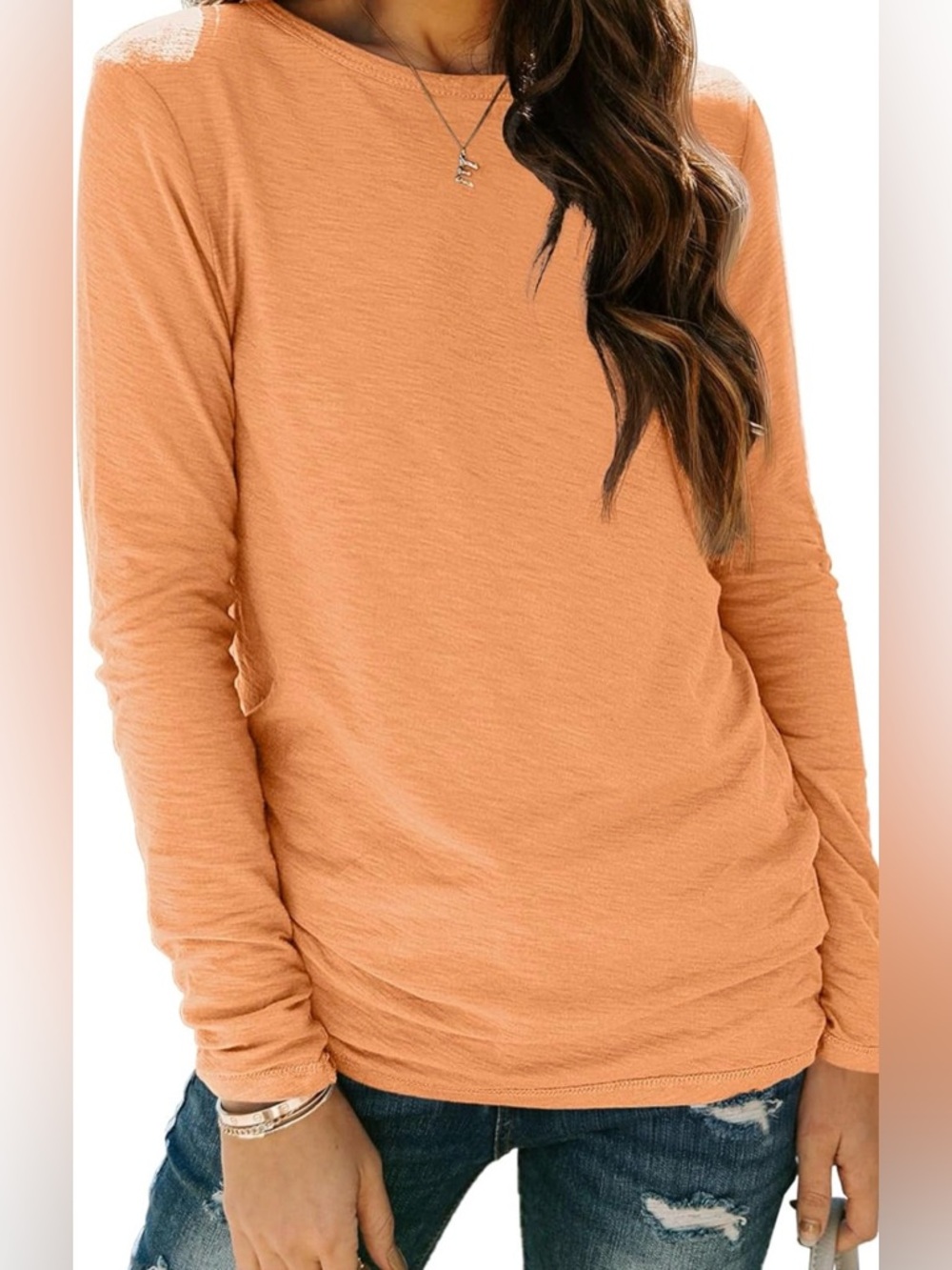 Automet Orange Long-Sleeve Crewneck Shirt NWT - Picture 9 of 9